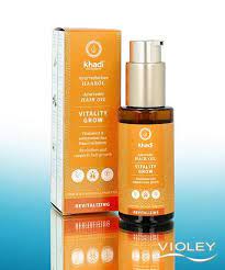 Ayurvedic hair oils are usually an intricate mixture of beneficial herbs and base oils that have a synergistic effect. Khadi Ayurvedic Hair Oil Vitality Grow 50 Ml Natural Cosmetics Shop Violey