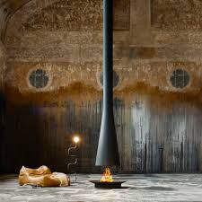 'why should fire be fixed to the ground?' asks dominique imbert. Suspended Fireplaces Oblica Designer Fireplaces