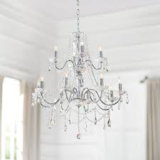 Home Decorators Collection Caventi 12 Light 60w Chrome Chandelier With Teardrop Crystal Ac The Home Depot Canada