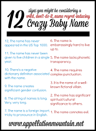 Crazy Baby Names 12 Warning Signs Appellation Mountain