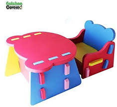 Gotchoo Covered Kids Chair And Table Set Made Of Non Toxic Soft Foam Kids Chair And Table Foam Set Easy To Kids Chairs Toddler Table Toddler Table And Chairs
