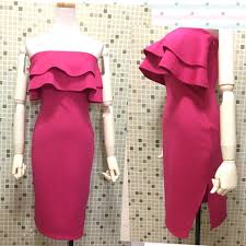 平口波浪及膝旁叉洋裝s號 dresses shoulder dress fashion