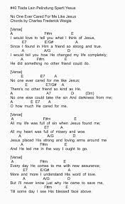 Lagusion 40 Tiada Lain Pelindung Sperti Yesus No One Ever Cared For Me Like Jesus