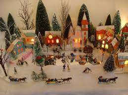 Art department says their most rewarding work is doing custom jobs such as recreating a client's home. Love This Site For Among Other Things Pictures Of Putz House Displays Sent In By Collectors Christmas Village Display Dollhouse Christmas Putz Houses Display