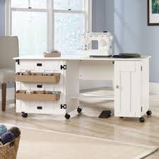 New Sauder Sewing Craft Table Drop Leaf Shelves Storage Bins Cabinets White Ebay Craft Tables With Storage Craft Table Sewing Craft Table