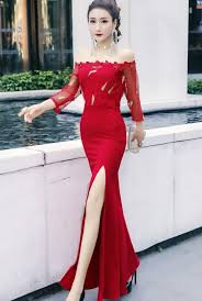 Pin On Red Long Evening Dresses Gowns