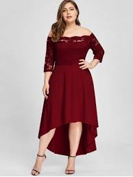 Plus Size Off Shoulder Lace High Low Dress Plus Size Party Dresses High Low Lace Dress Lace Party Dresses