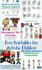 Maybe you're a homeschool parent or you're just looking for a way to supple. Free Printables For Autistic Children And Their Families Or Caregivers
