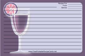 This Purple Cocktail Recipe Card Features A Colorful Purple Cocktail On A Purple Background Free To Downl Printable Recipe Cards Recipe Cards Purple Cocktails