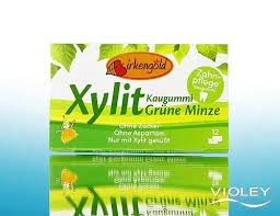 Here are the sweetener ingredients from the package: Birkengold Xylitol Chewing Gum Green Spearmint 12 X 1 4 G Natural Products Shop Violey
