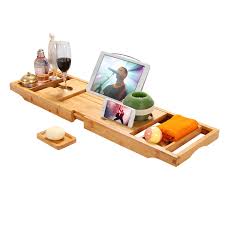 Free shipping on prime eligible orders. Amazon Com Simath Luxury Bathtub Caddy Tray Bamboo Adjustable Bath Tray For Any Size Bath Tub Free Soap Holder Water Resistant Home Kitchen