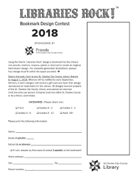 Library officials cited the kane county health department's recent designation. Fillable Online Bookmark Design Contest St Charles City County Library Fax Email Print Pdffiller