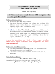 Jamak taqdim dan di qasarkan (dipendekkan). Jawapan Kepada Isu Isu Tentang Solat Jamak Dan Qasar