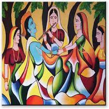 See more ideas about canvas painting, painting, handpainted bags. Pintura Radha Krishan Designer Canvas Painting Wall Art Home Decor Art Paint Unique Design Size 12