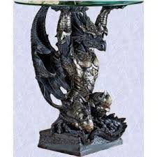 Gothic Coffee Table Mystic Dragon End Table Mystic Dragon Dragon Decor Dragon Glass