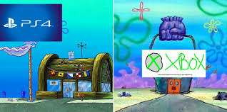 Ps4 Vs Xbox Krusty Krab Vs Chum Bucket Chums Memes Funny Animals