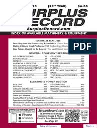 Maybe you would like to learn more about one of these? November 2015 Surplus Record Machinery Equipment Directory Electric Motor Drill