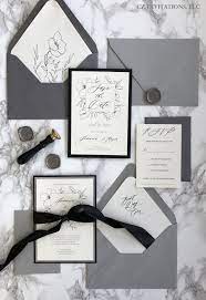 Black And Grey Floral Wedding Invitation Cz Invitations Floral Wedding Invitations Wedding Invitations Romantic Wedding Invitations Diy