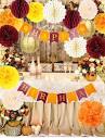 Amazon.com: Fall Birthday Party Decorations Maroon Orange/Burgundy ...