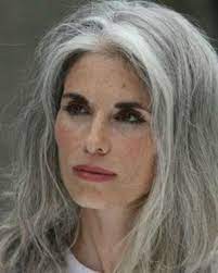 Freckled Gray Silver Grandma S Complexion And Hair Brunette That Went Gray Dark Eyebrows Still Long Gray Hair Silver Grey Hair Silver Hair