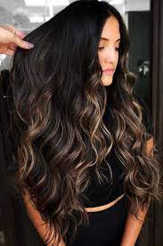 The warm brown tints on this hair look is sure to steal hearts. Black Hair Highlights Hair Color For Long Hair Novocom Top