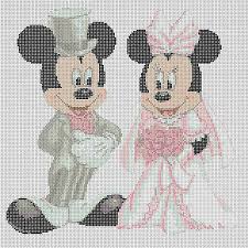 disney cross stitch chart mickey mouse and minnies wedding