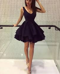 Cute Short Black Layers Homecoming Dresses Formal Dresses Short Prom Dress Satin Homecoming Dress Black Homecoming Dress Mini Homecoming Dresses