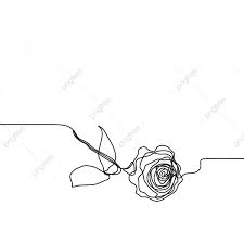 فن خط واحد من زهرة الورد خطوط فردية مستمرة رسم قالب مجاني الوردة