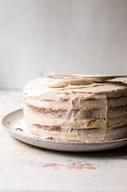 peach ricotta layer cake with browned butter buttercream half baked harvest recipe food sweet treats savoury cake