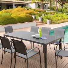 table de jardin aluminium piazza 210 x 100 cm gris anthracite table de jardin table et chaises et agrement de jardin