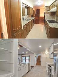 Small Galley Kitchen Remodel Before And After This Farmhouse Style Makeover With An Island And In 2020 Galley Kitchen Design Kitchen Remodel Small Best Kitchen Layout