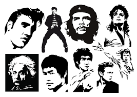 Black And White Celebrity Black And White Vector Portraits Free Vector Stylized Stencil Cutout Portraits Of Famous People Silhouette Stencil Silouette Art Stencils