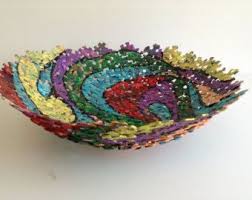 Many of you may be cleaning out closets or your kids toy boxes at this time of year. Large Decorative Multi Colored Jigsaw Puzzle Bowl Etsy In 2021 Puzzle Crafts Jigsaw Puzzle Crafts Puzzle Piece Crafts