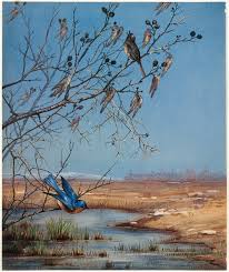 Landscape with Cattle, Sheep and Distant Figure by Herbert Pugh