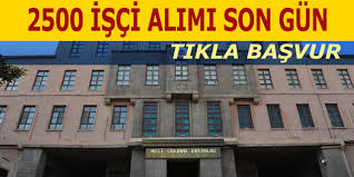 | çalışma ve sosyal güvenlik bakanlığı, özelleştirme i̇daresi başkanlığınca hak sahibi olduğu tespit edilen 149 sözleşmeli personelin (4/b) atama kurasını Milli Savunma Bakanligi 2500 Isci Personel Alimi Icin Son Basvurular