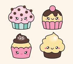 Premium Vector Clipart Kawaii Cup Cakes Cute Cupcakes Etsy Cute Cupcake Drawing Kawaii Clipart Kawaii Doodles