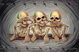 See Nothing Hear Nothing Say Nothing Cross Paintings Skull Art