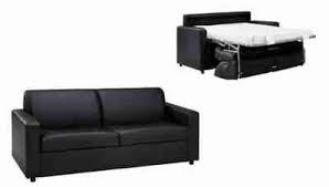 Canape 3 Places Convertible 140x190 Campus Simili Cuir Noir Canapes But Simili Cuir Canape 3 Places Simili Cuir Noir