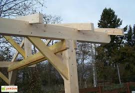 Carport Bois Toit 2 Pentes Pour Tuiles Sans Couverture 5 X 3 5 M Carport Bois Tuiles Charpente Bois