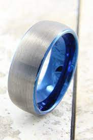 Ocean Blue Mens Wedding Rings Mens Wedding Bands Tungsten Mens Wedding Bands Tungsten Carbide