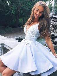 Sheer V Neck Light Blue Homecoming Dress Cheap Homecoming Dresses Blue Homecoming Dresses Prom Dresses Short