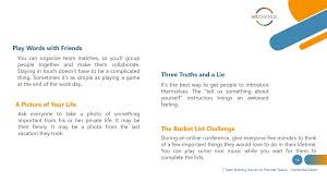 The following is a short list of the best virtual team building activities for remote teams and employees. Online Agile Games For Working From Home Teams Wechange