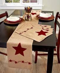 Country Star Table Linens Table Runner And Placemats Farmhouse Table Runners Christmas Runner