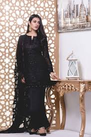 Z S Textile Chiffon Embroidered Collection 2018 By Mahrukh Https Www Womenclub Pk Z S Designer Party Wear Dresses Black Pakistani Dress Stylish Party Dresses