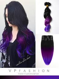 Skip the pastel and go deep with a black and purple ombre. Colorful Hair Extensions Vpfashion Com