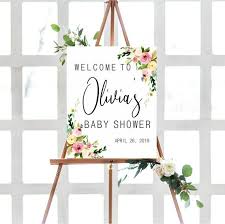 Floral Baby Shower Welcome Sign Printable Personalized Shower Welcome Sign Boho Chic Welc Babyshower Decoracion Baby Shower Invitaciones Baby Shower Tematico
