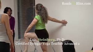 Utthita Marichyasana 3 With A Chair With Lois Steinberg Certified Iyengar Yoga Teacher Advanced 2 Iyengar Yoga Lyengar Yoga Yoga Teacher