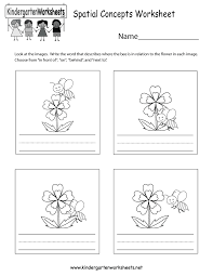 This Is A Cute Spatial Concepts Worksheet For Kindergarteners You Can Download Print O Spatial Concepts Worksheet Social Studies Worksheets Spatial Concepts