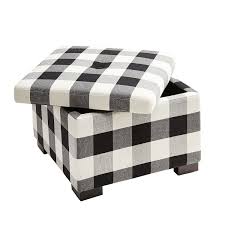 Black And White Striped Storage Ottoman Chelsea Black Buffalo Check Storage Ottoman Storage Ottoman Buffalo Check Black And White Living Room