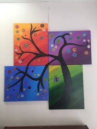 Eine Leinwand Bunte Collage In Acryl Kann Fur Ihre Einrichtung Angepasst Werden Vier 4 1 Toile Acrylique Illustrations Sur Toile Peinture Acrylique